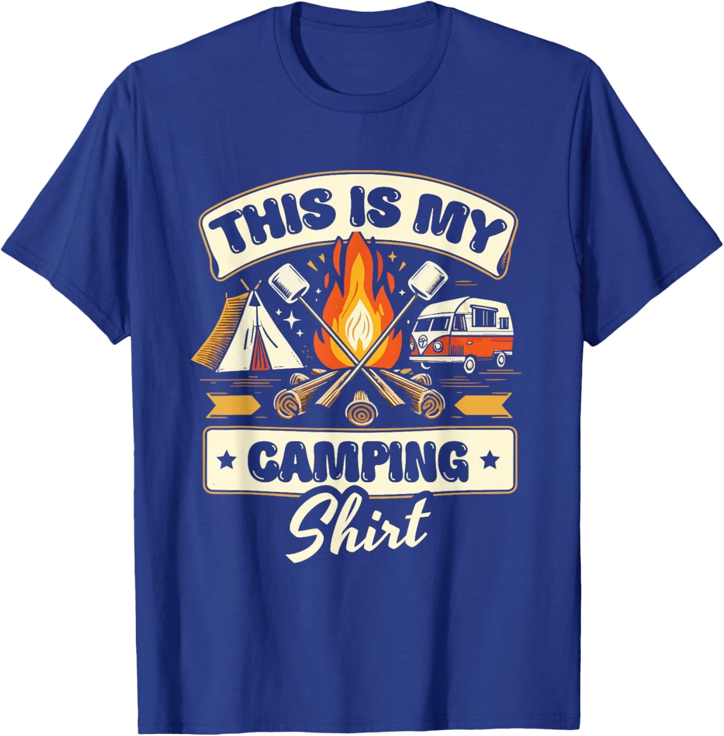 Funny Glamping Camping Lover Design T-Shirt - T-Shirt | Royal