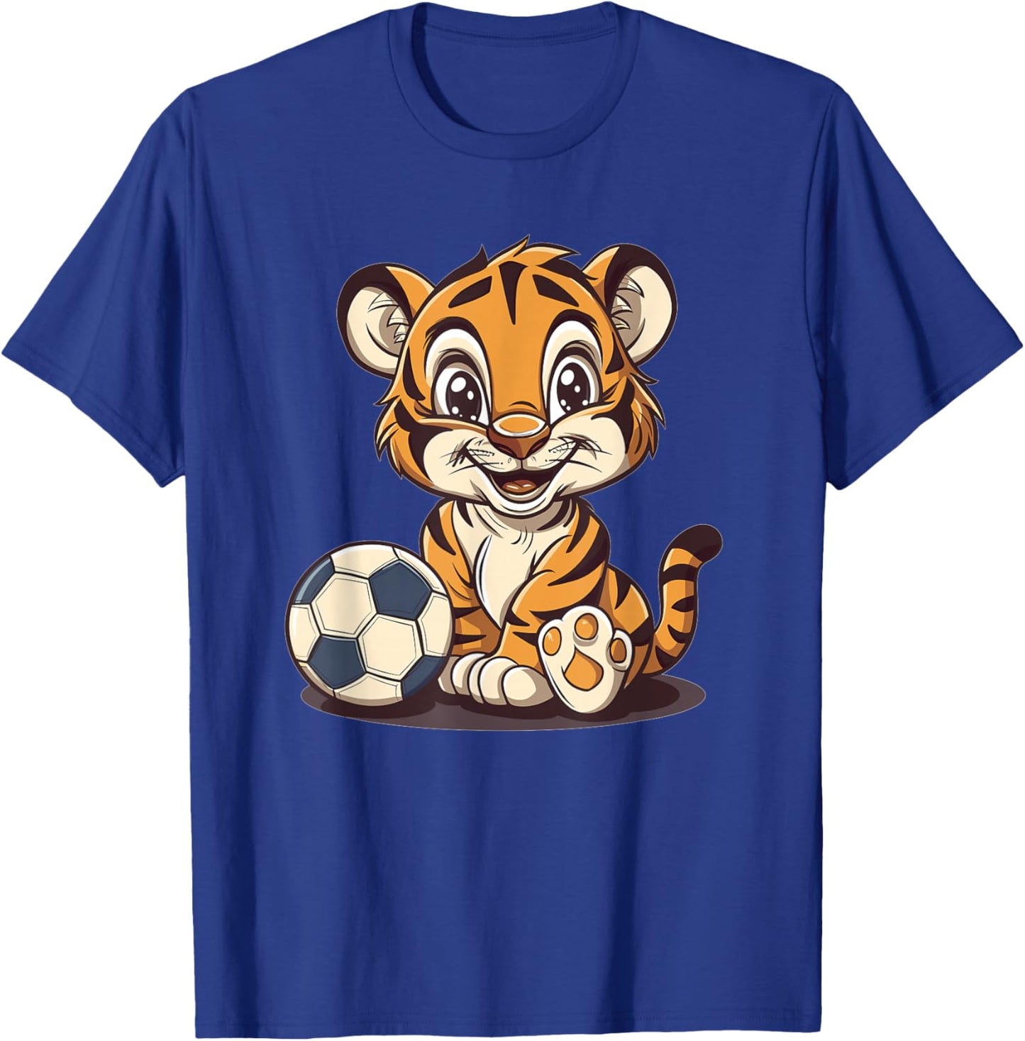 Cute Soccer Tiger T-Shirt - T-Shirt | Royal