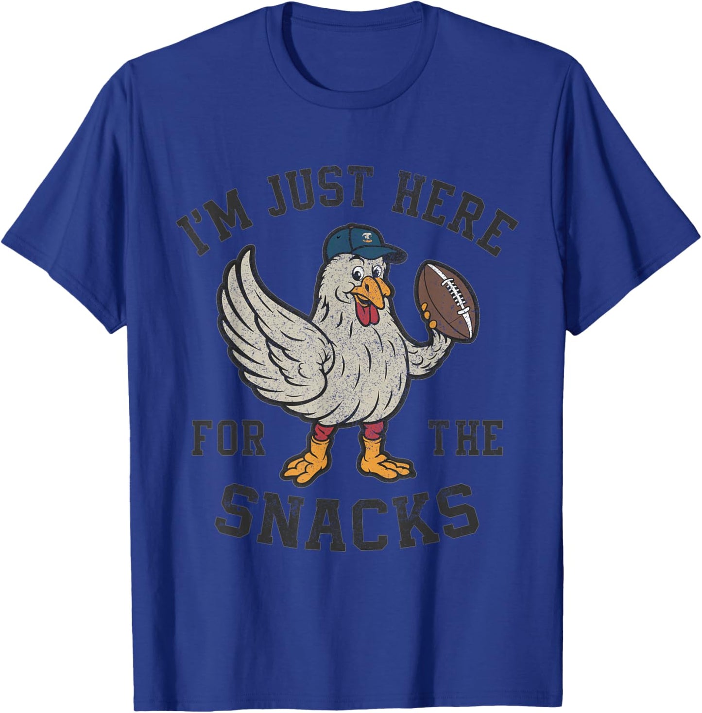 Funny I'm Just Here For The Snacks Football T-Shirt - T-Shirt | Royal