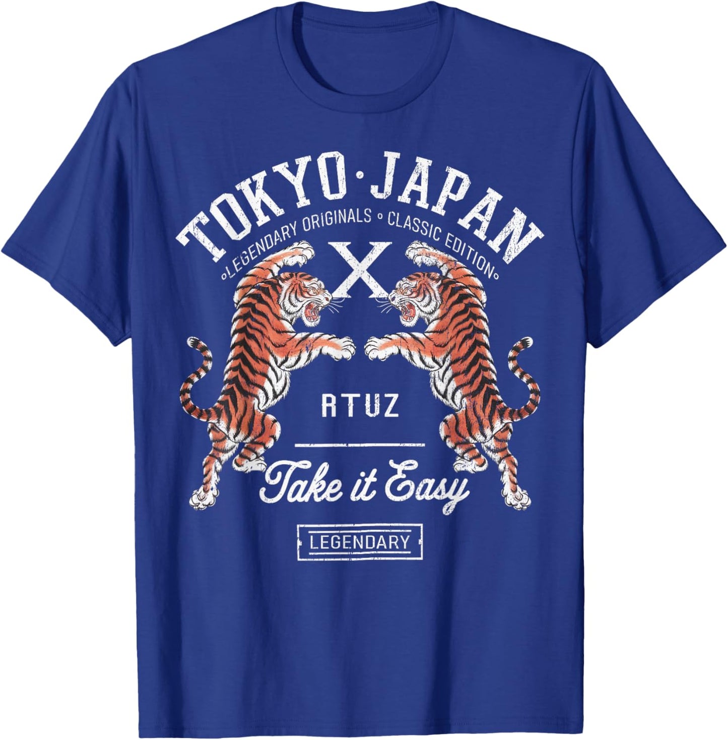 Hip Hop Y2K Vintage Hipster Edgy Urban Streetwear Tiger T-Shirt - T-Shirt | Royal