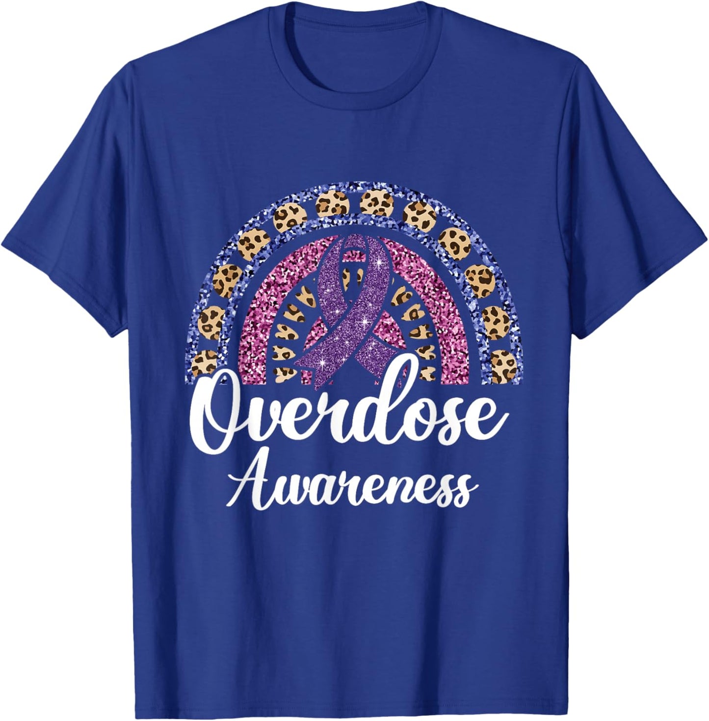 Overdose Awareness Purple Ribbon Drug Addiction T-Shirt - T-Shirt | Royal