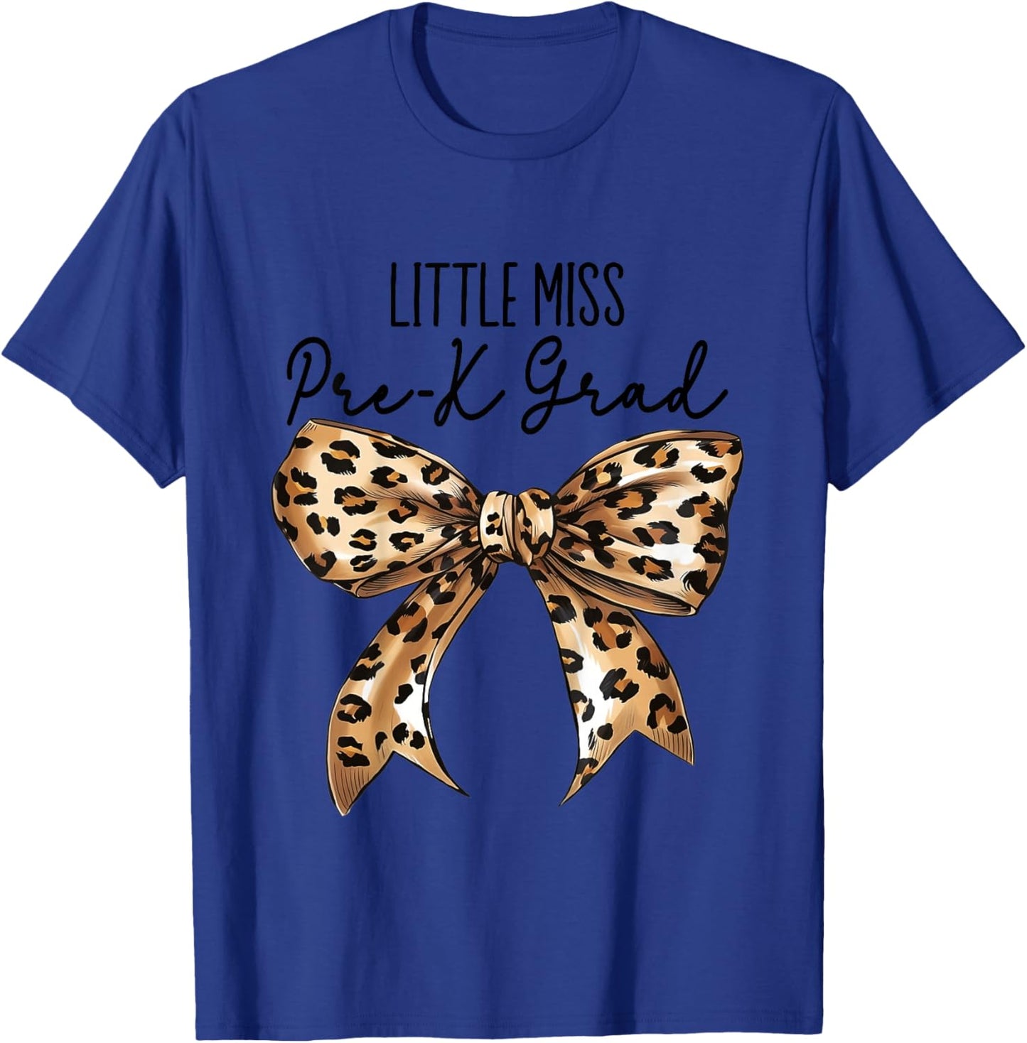 Kids Little Miss Pre-K Grad Bow Coquette 2026 T-Shirt - T-Shirt | Royal