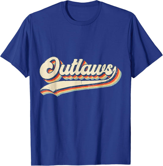 Outlaws Sports Name Vintage Retro Women Boys Girls T-Shirt - T-Shirt | Royal