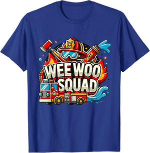 Funny Wee Woo Squad Fire Truck Design for Kids and Adults T-Shirt - T-Shirt | Royal