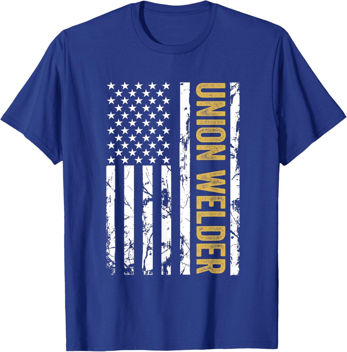 Union Welder USA American Flag Pro Union Workers Rights T-Shirt - T-Shirt | Royal