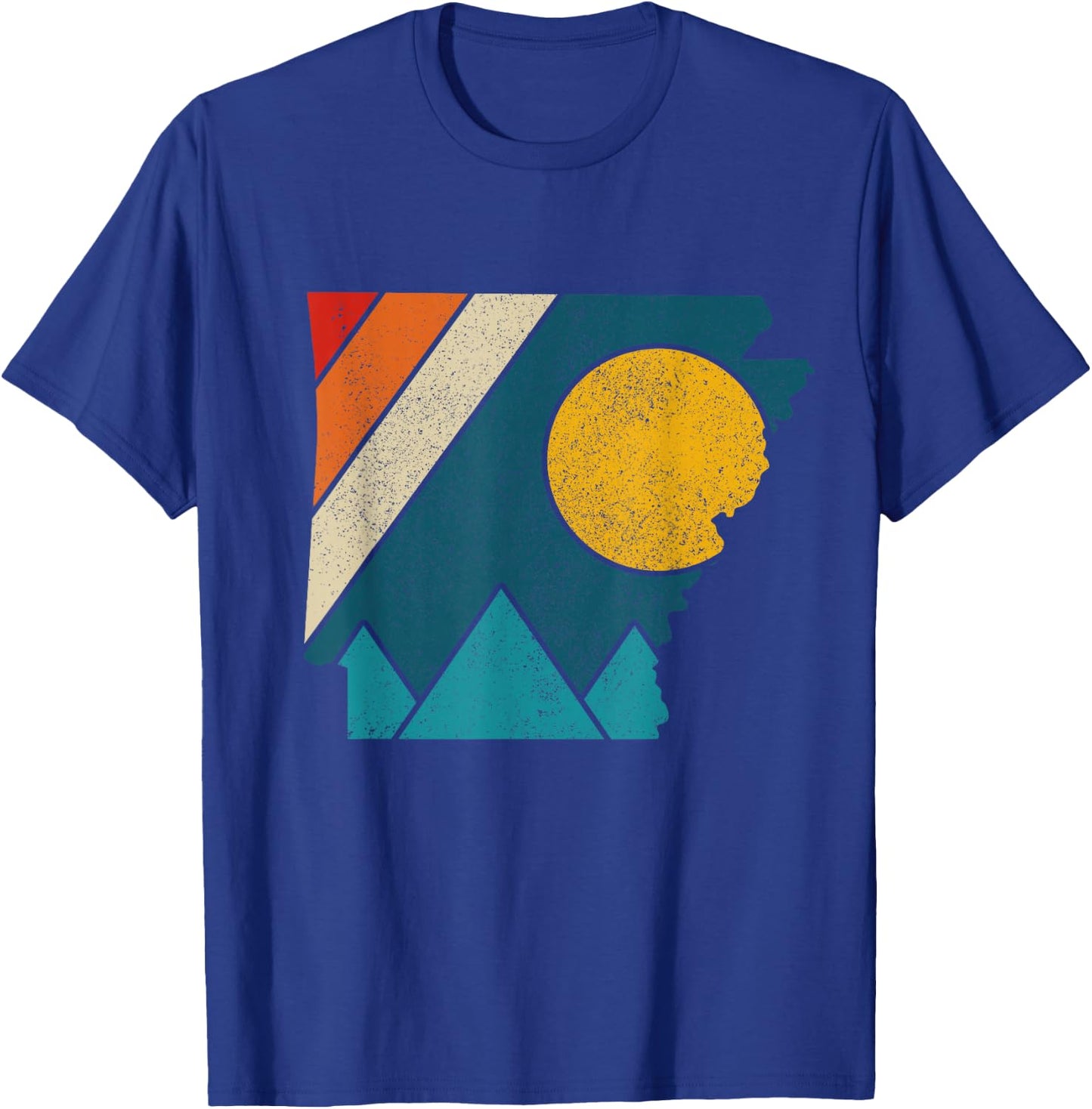 Arkansas Vintage State Map Mountains Hiking Pride Gift T-Shirt - T-Shirt | Royal