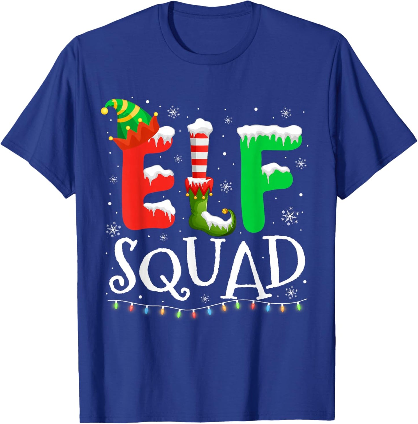 Elf Family Christmas Matching Pajamas Xmas Elf Squad T-Shirt - T-Shirt | Royal