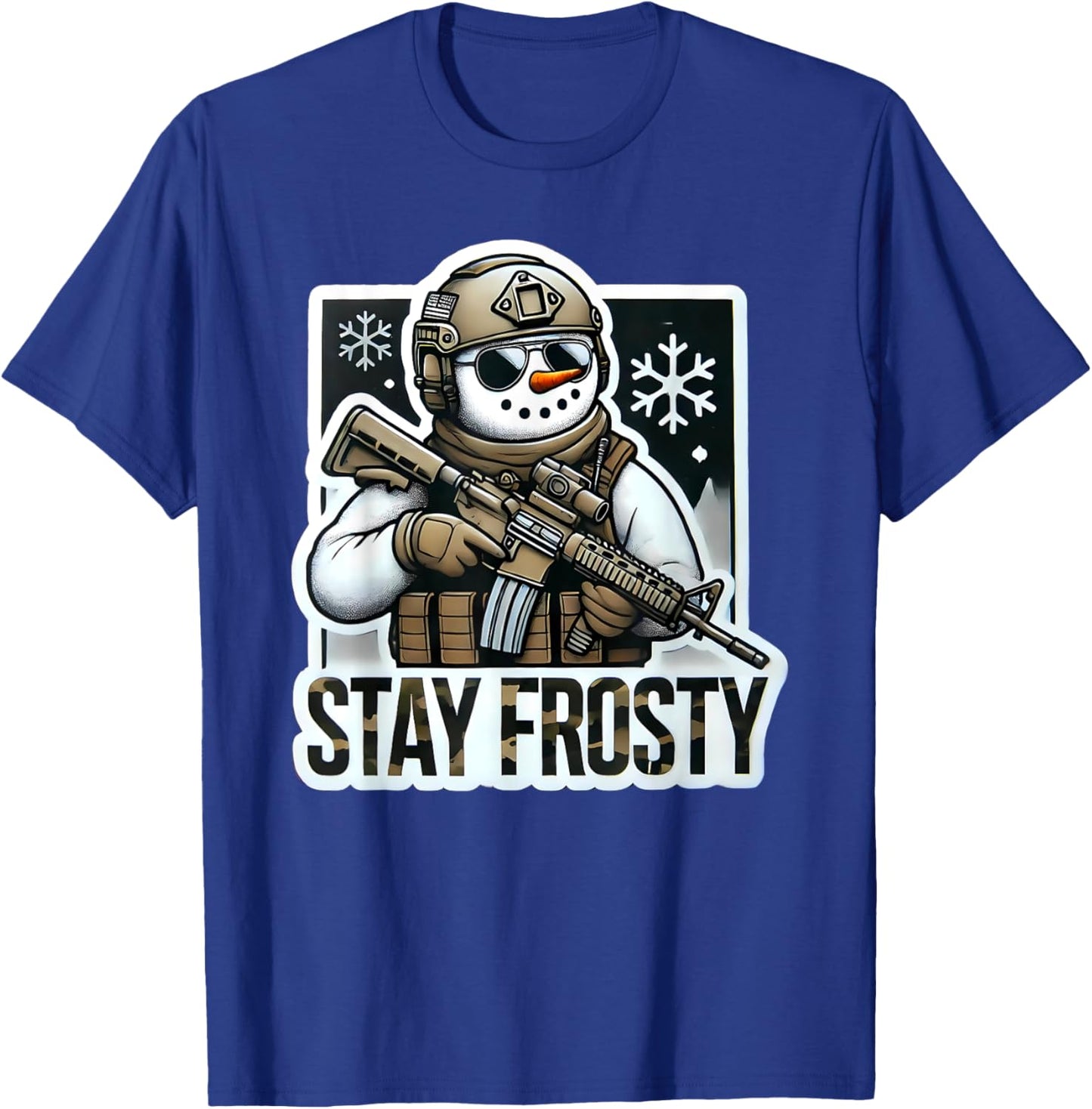 Funny Range Safty Military Law Enforcement Gun Range Snowman T-Shirt - T-Shirt | Royal