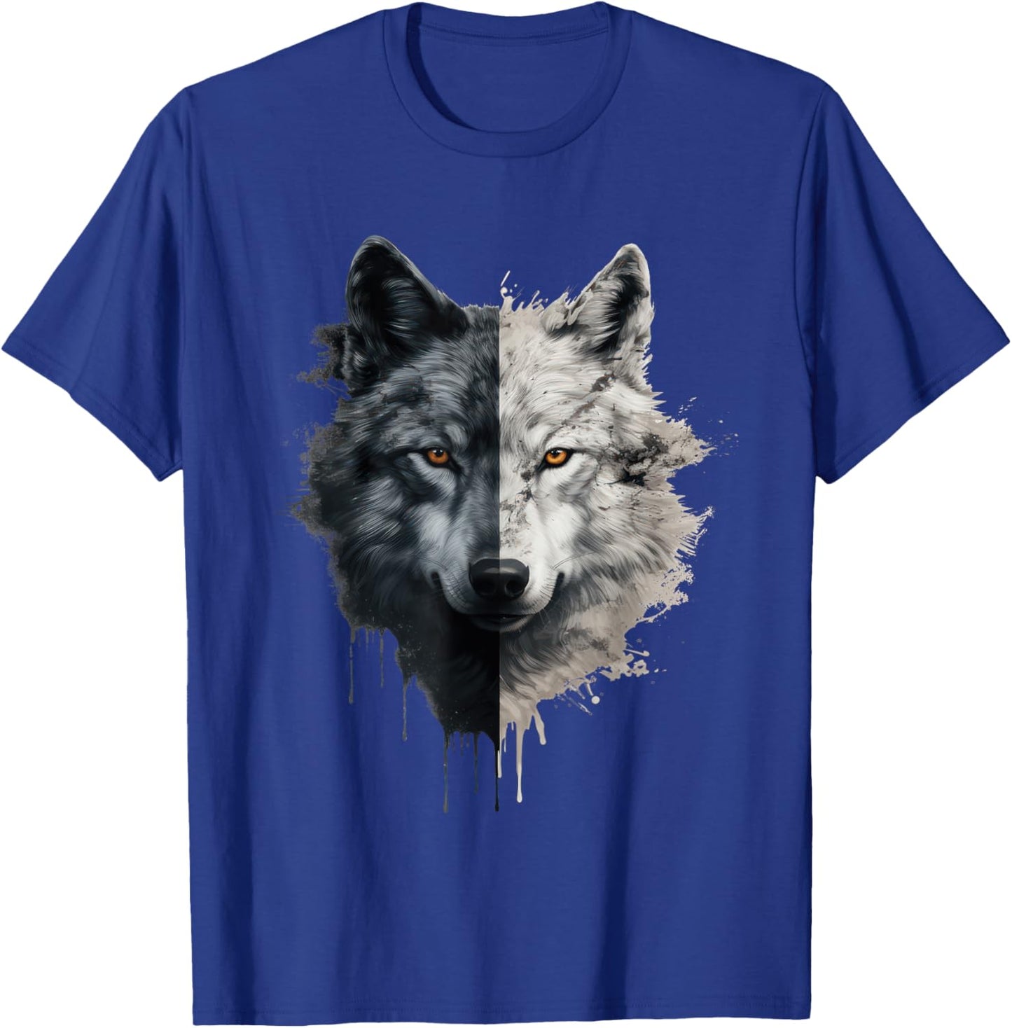Wolf Face Graphic T-Shirt - T-Shirt | Royal