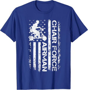 Funny Chair Force One US Airman Veteran 4th of July Gifts T-Shirt - T-Shirt | Royal