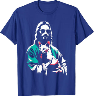 Jesus Sphynx Cat - Funny Christian Religious Sphynx Lover T-Shirt - T-Shirt | Royal