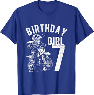 7 years old kid - Birthday girls - Dirt bike - Motorcycle T-Shirt - T-Shirt | Royal