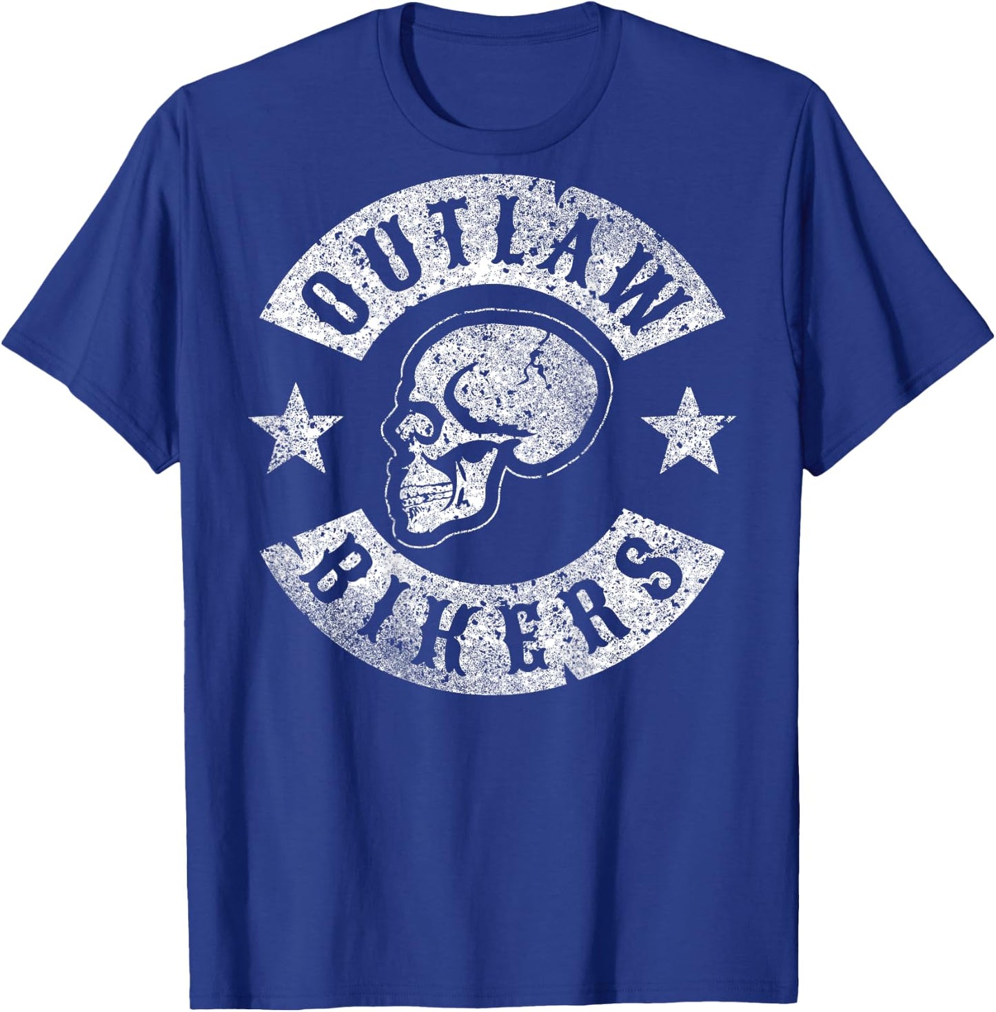 Outlaw Biker Shirt Skull Motorcycle chopper T-Shirt - T-Shirt | Royal