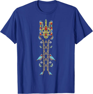 Ukraine Trysub (Dreizack) & Birds Retro Ukrainian Vyshyvanka T-Shirt - T-Shirt | Royal