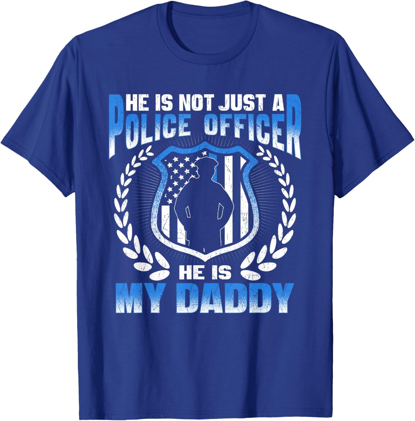 My Daddy Is A Brave Police Officer Proud Police Daughter Son T-Shirt - T-Shirt | Royal
