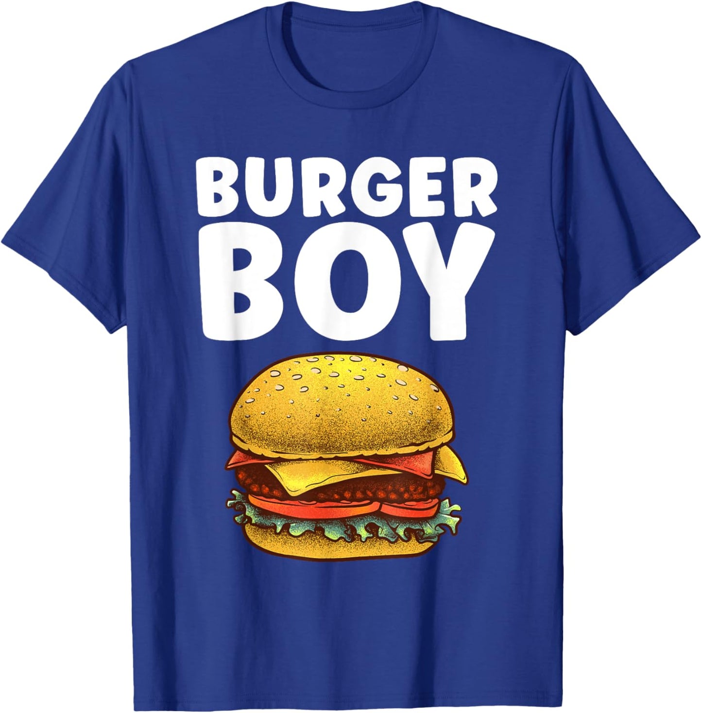 Funny Burger Art For Boys Men Hamburger Cheeseburger Lovers T-Shirt - T-Shirt | Royal