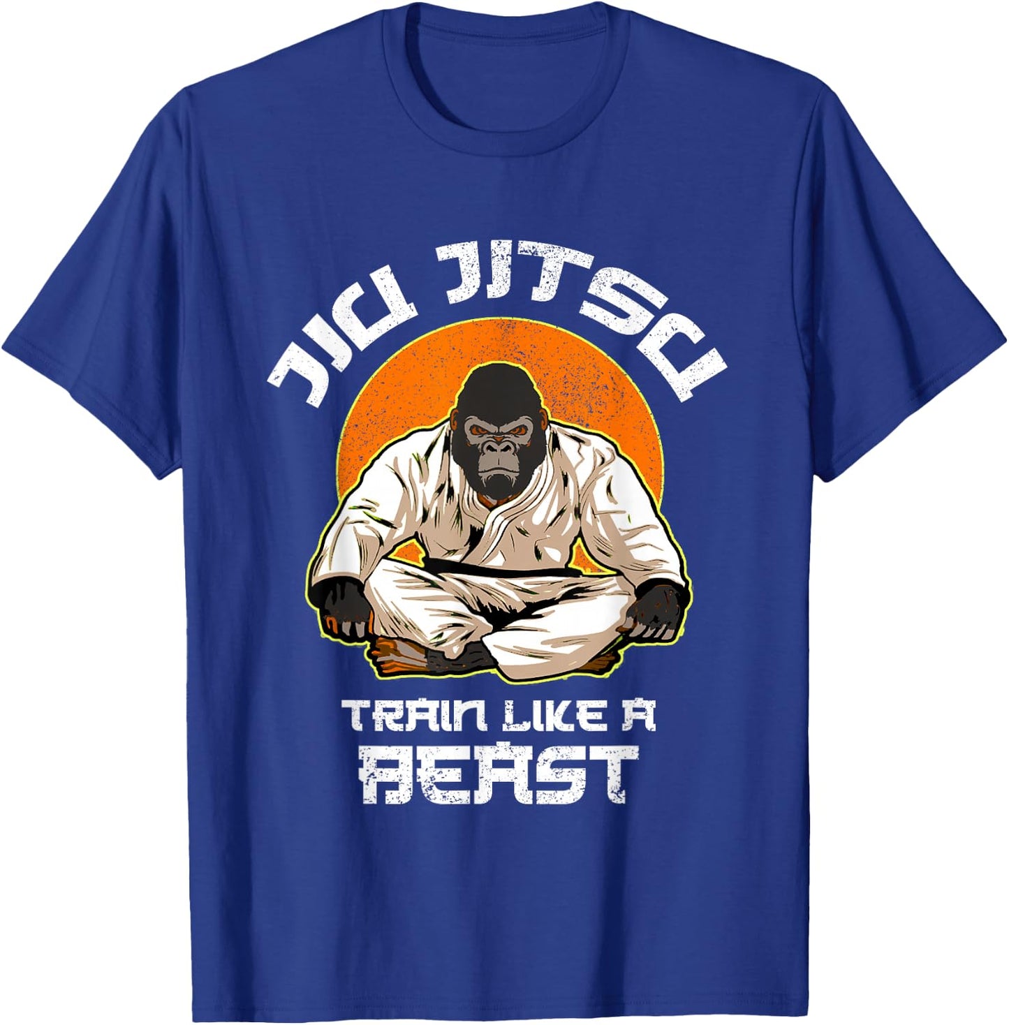Train like a Beast Jiu Jitsu, BJJ Gorilla Grappling MMA T-Shirt - T-Shirt | Royal