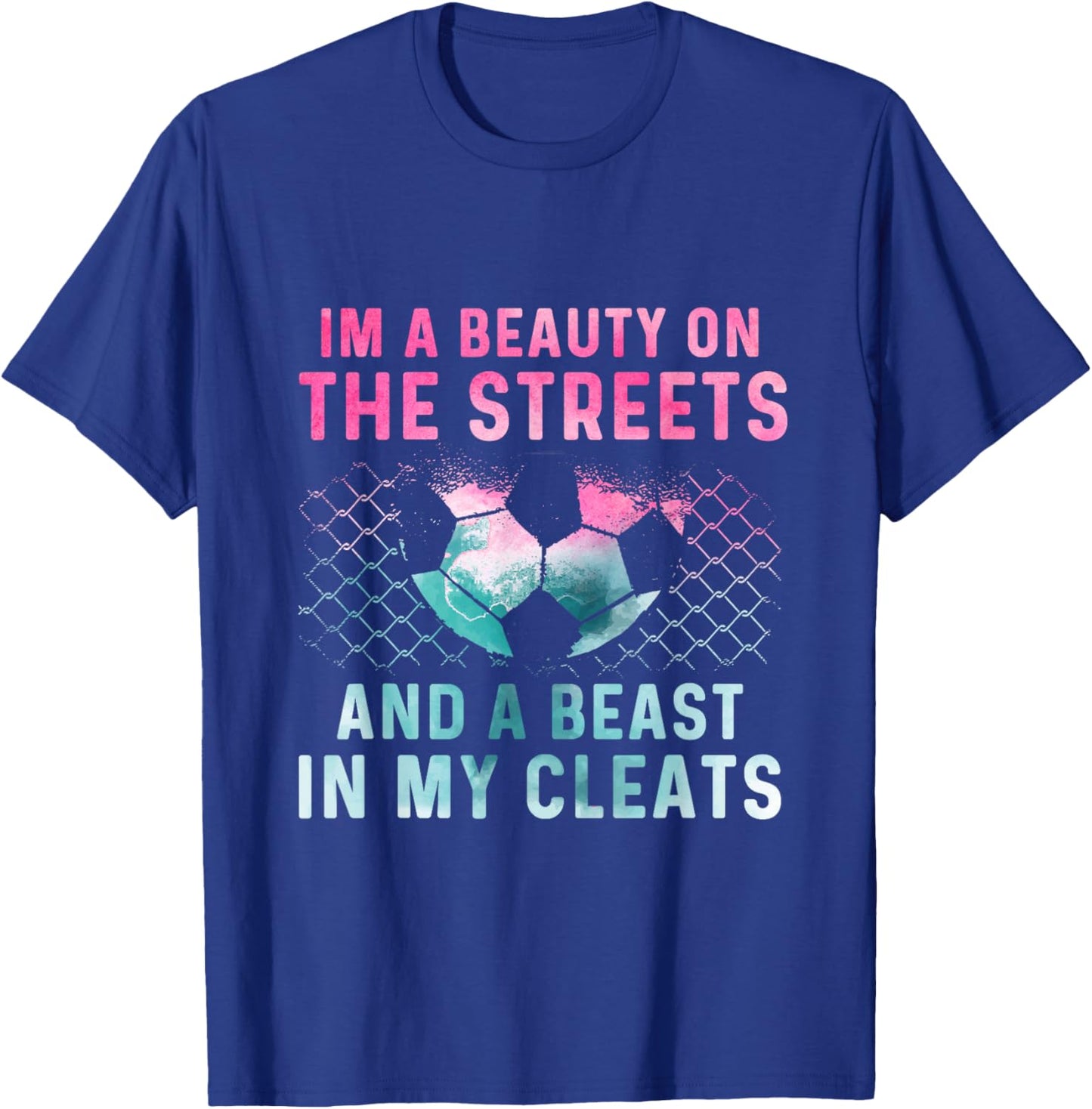 Girl Soccer Player Gifts Team Cleats Mom Goalie Captain T-Shirt - T-Shirt | Royal