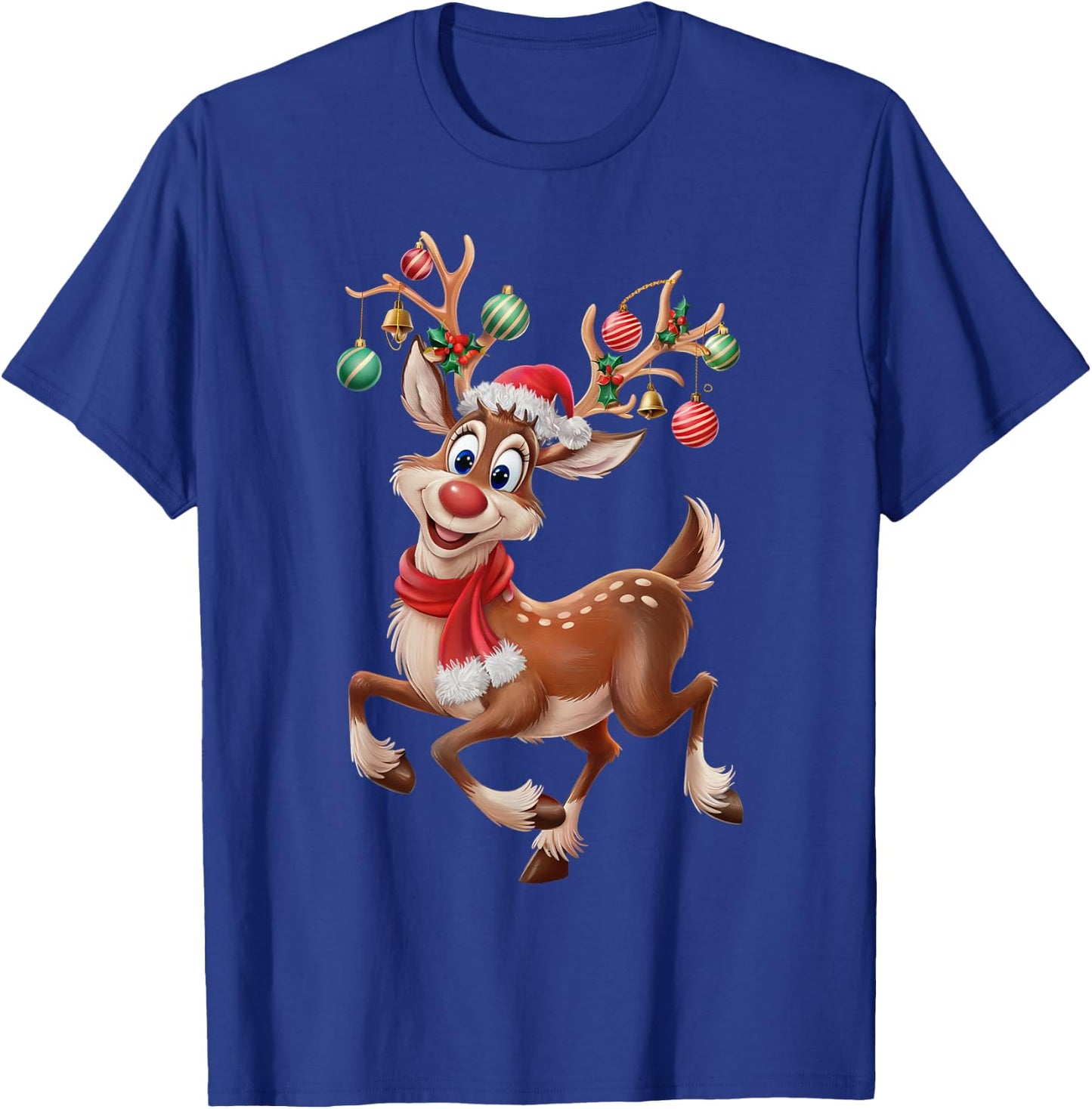 funny Rudolph The Red Nose Reindeer For Kids & Christmas boy T-Shirt - T-Shirt | Royal