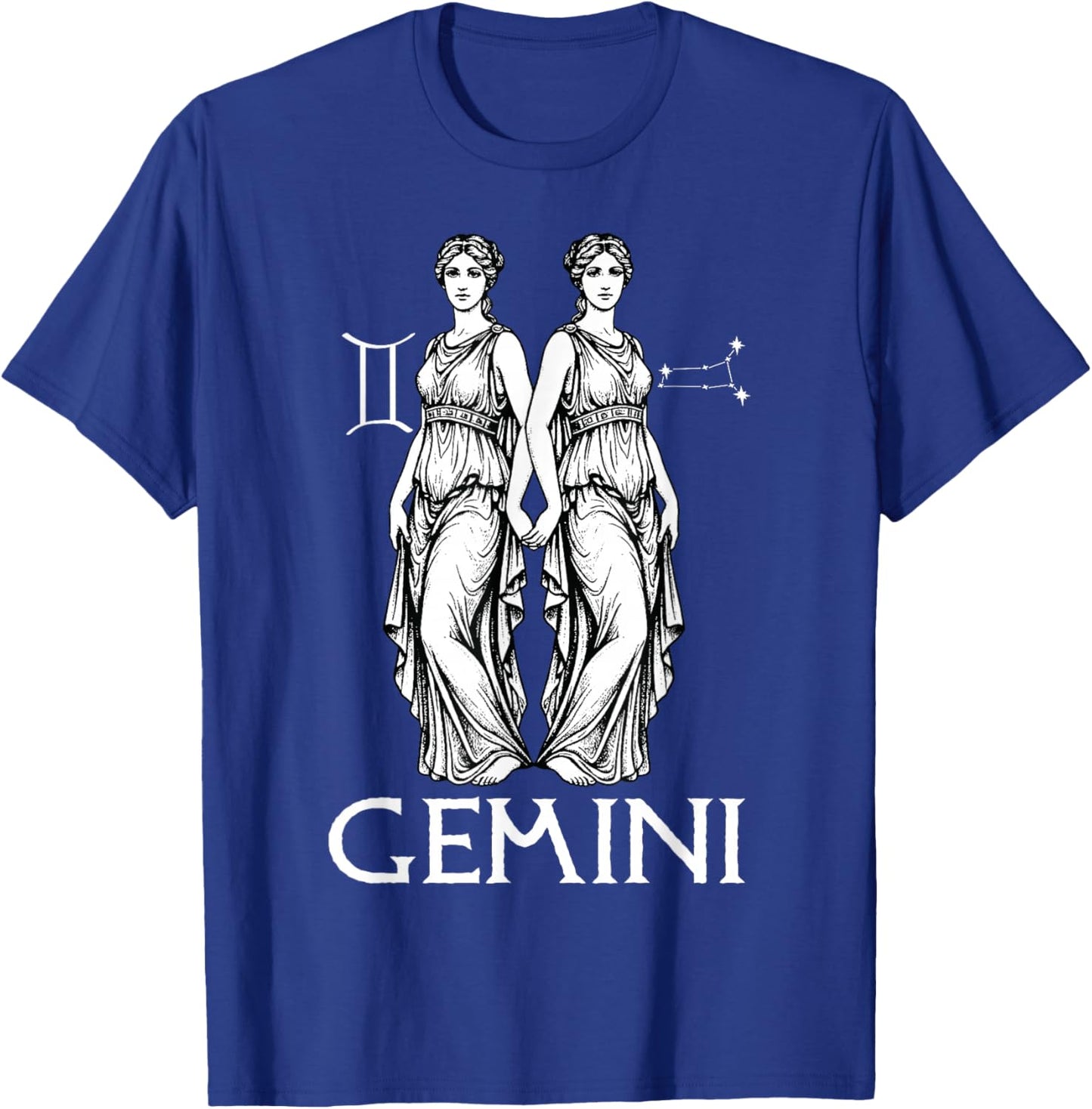 Gemini Zodiac Sign Astrology Horoscope Birthday Vintage T-Shirt - T-Shirt | Royal