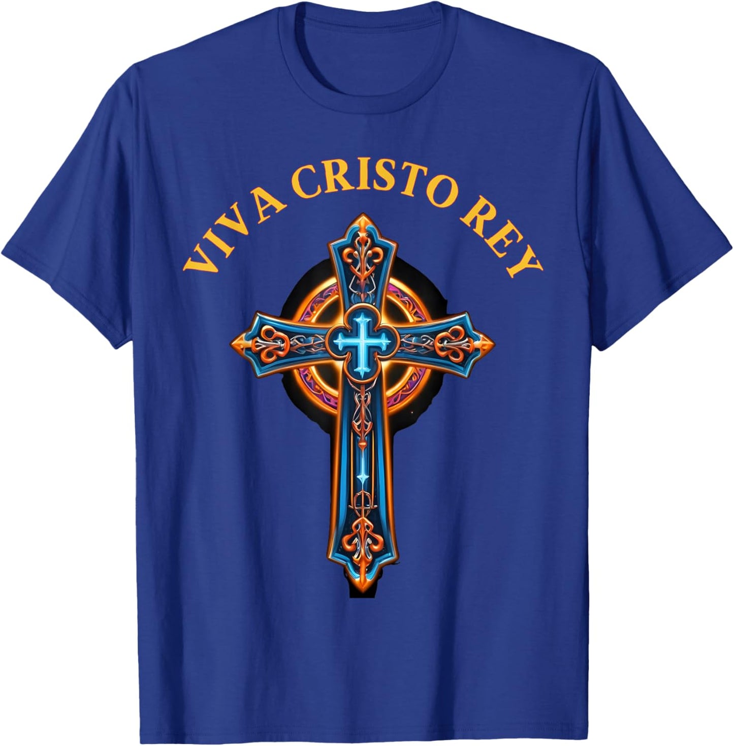 Roman Catholic Viva Cristo Rey Cristeros Cross T-Shirt - T-Shirt | Royal