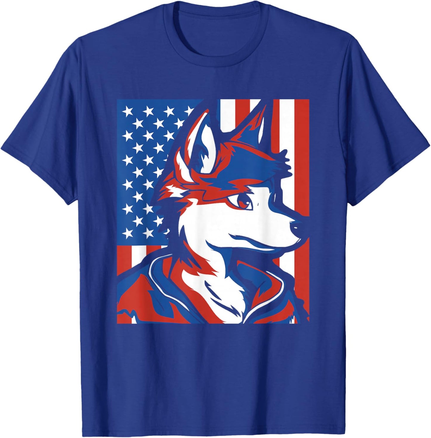 Furry Fandom Us Flag Cosplay Furs - Fursuiter Fursuits T-Shirt - T-Shirt | Royal