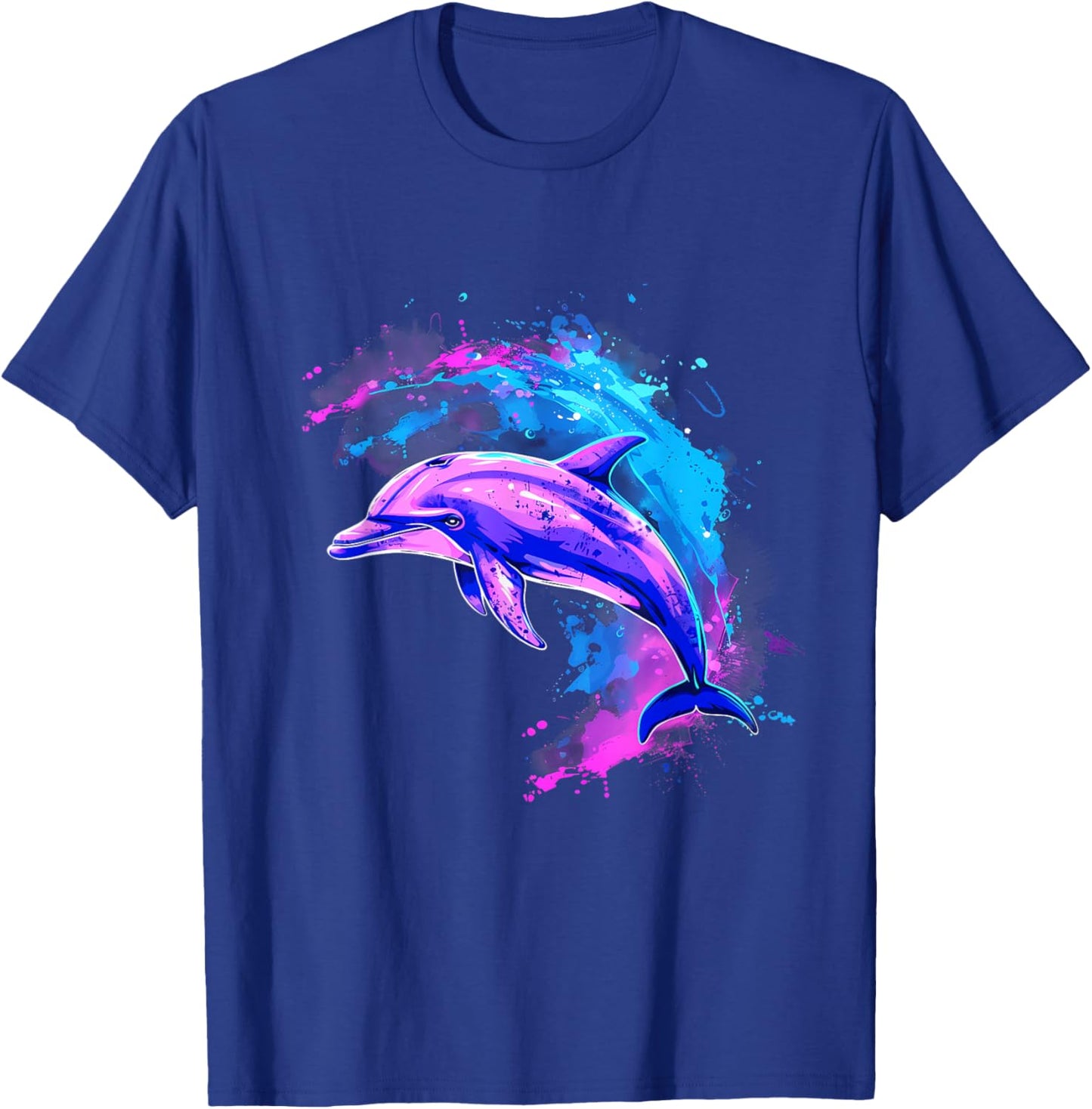 Dolphin Sea Ocean Animal Ocean Sea Dolphin Watercolor T-Shirt - T-Shirt | Royal