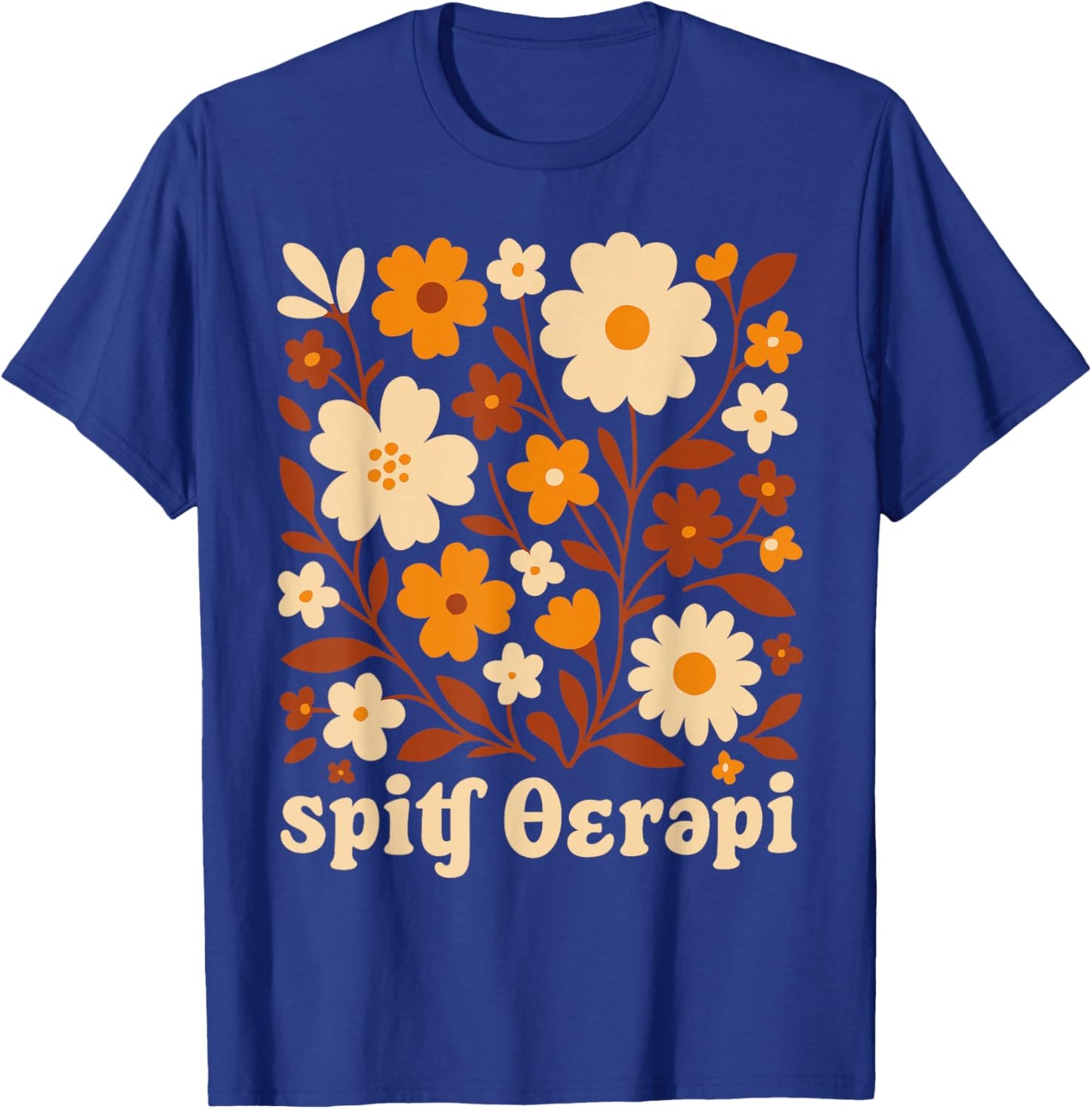 Thanksgiving Speech Therapy Fall Boho Floral SLP T-Shirt - T-Shirt | Royal