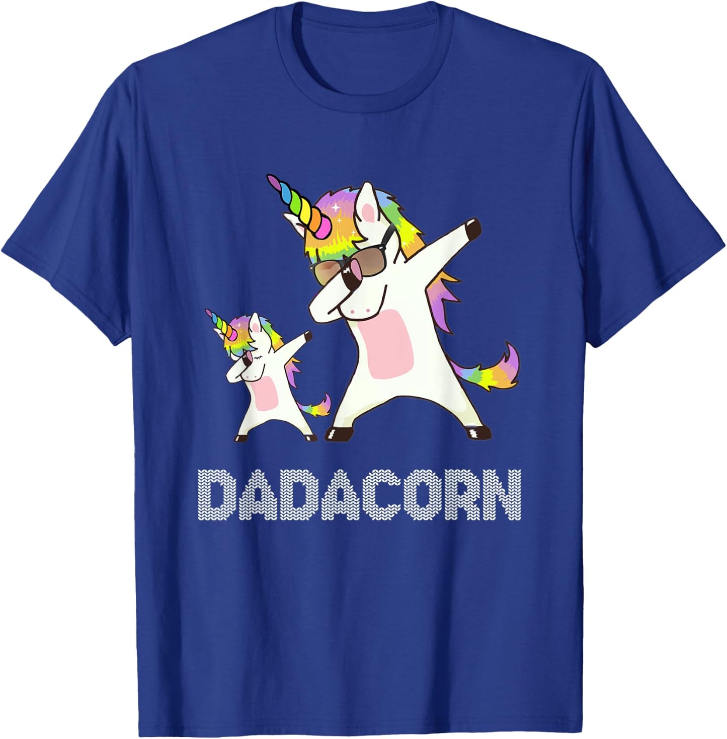 Dadacorn Unicorn Dad - Men-Adults - Black - Small - Short Sleeve - Cotton, Polyester T-Shirt - T-Shirt | Royal