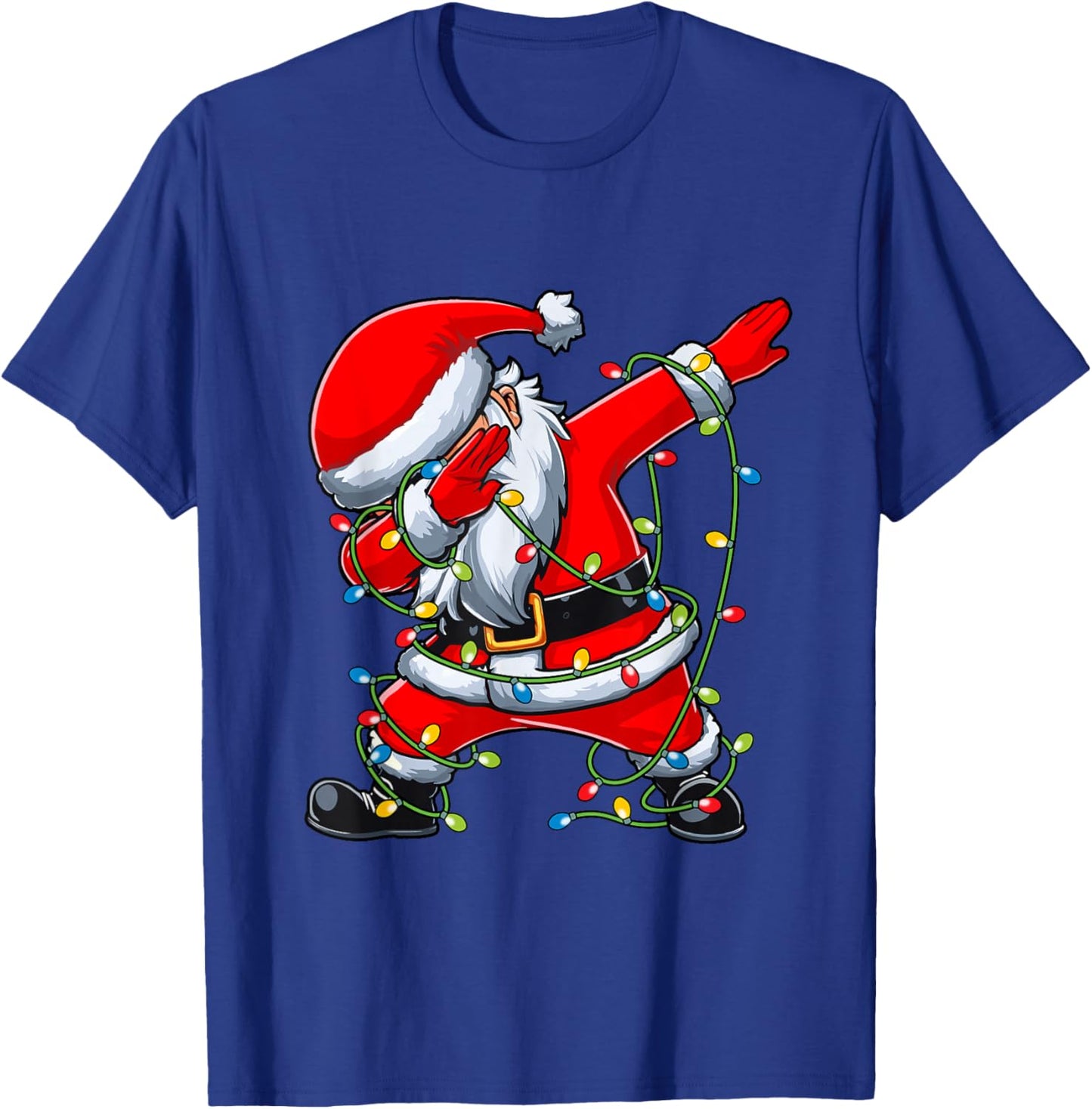Santa Christmas Tree Lights Boys Girls Kids Dab Xmas T-Shirt - T-Shirt | Royal