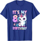 8th Birthday Shirt For Girls 8 Year Old Cat Unicorn Birthday T-Shirt - T-Shirt | Royal