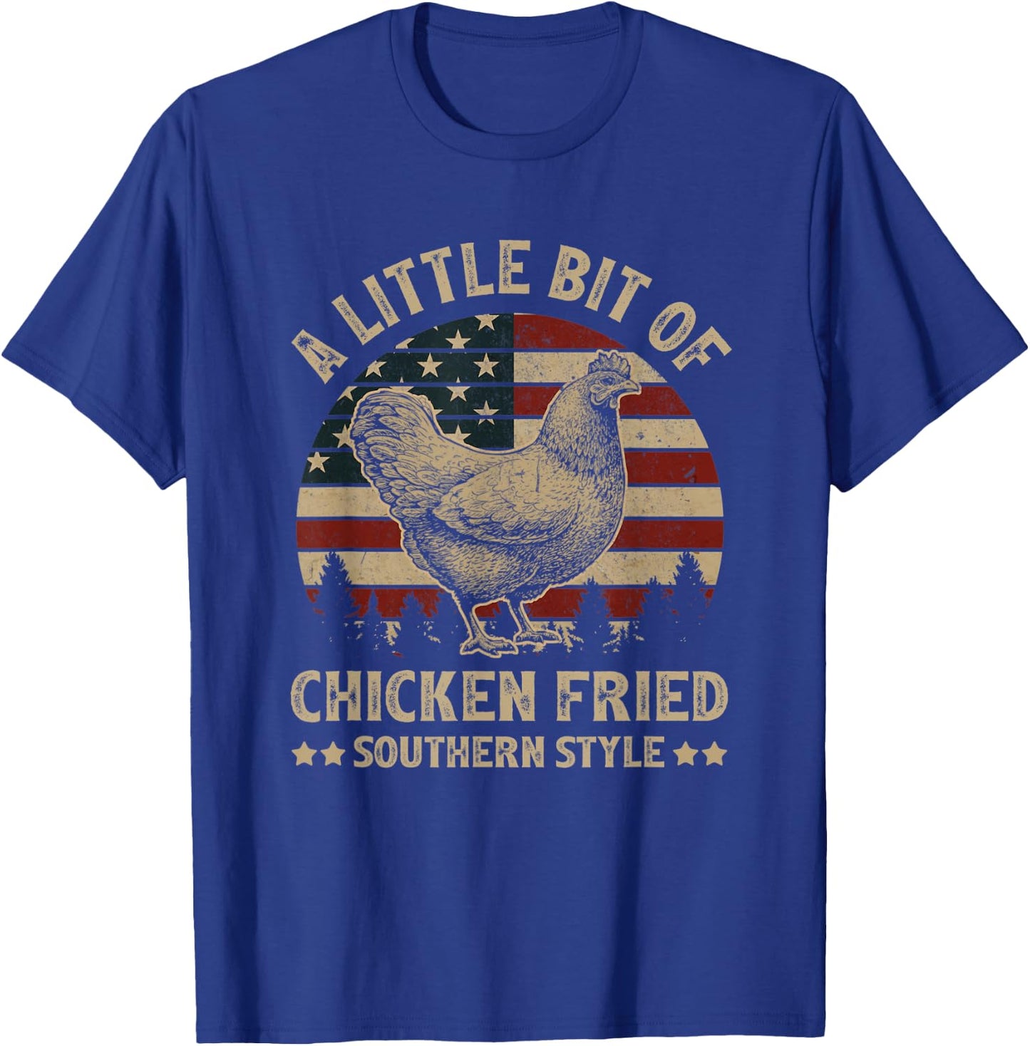 A Little Bit of Chicken Fried Southern Style USA FLag Men T-Shirt - T-Shirt | Royal
