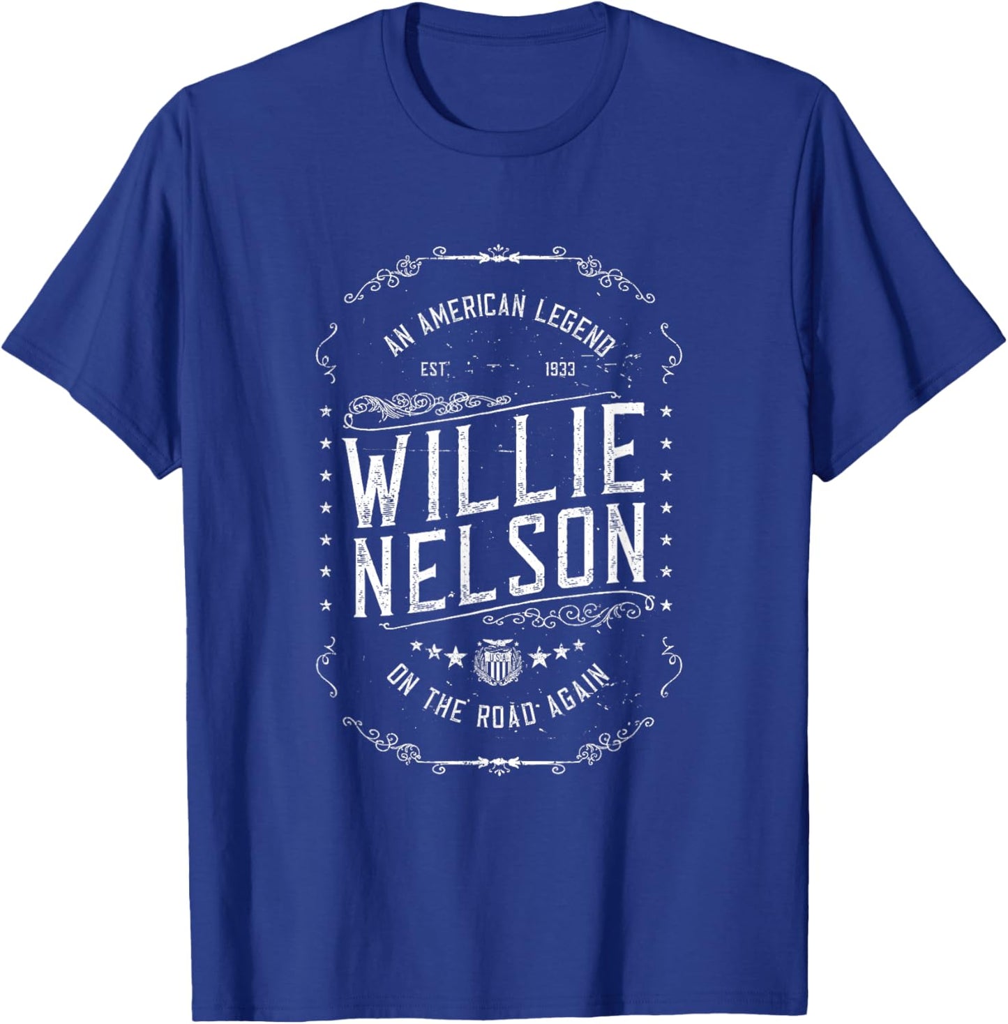Official Willie Nelson American Legend T-Shirt - T-Shirt | Royal