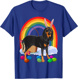 Black and Tan Coonhound Easter Eggs Bunny Dog T-Shirt - T-Shirt | Royal