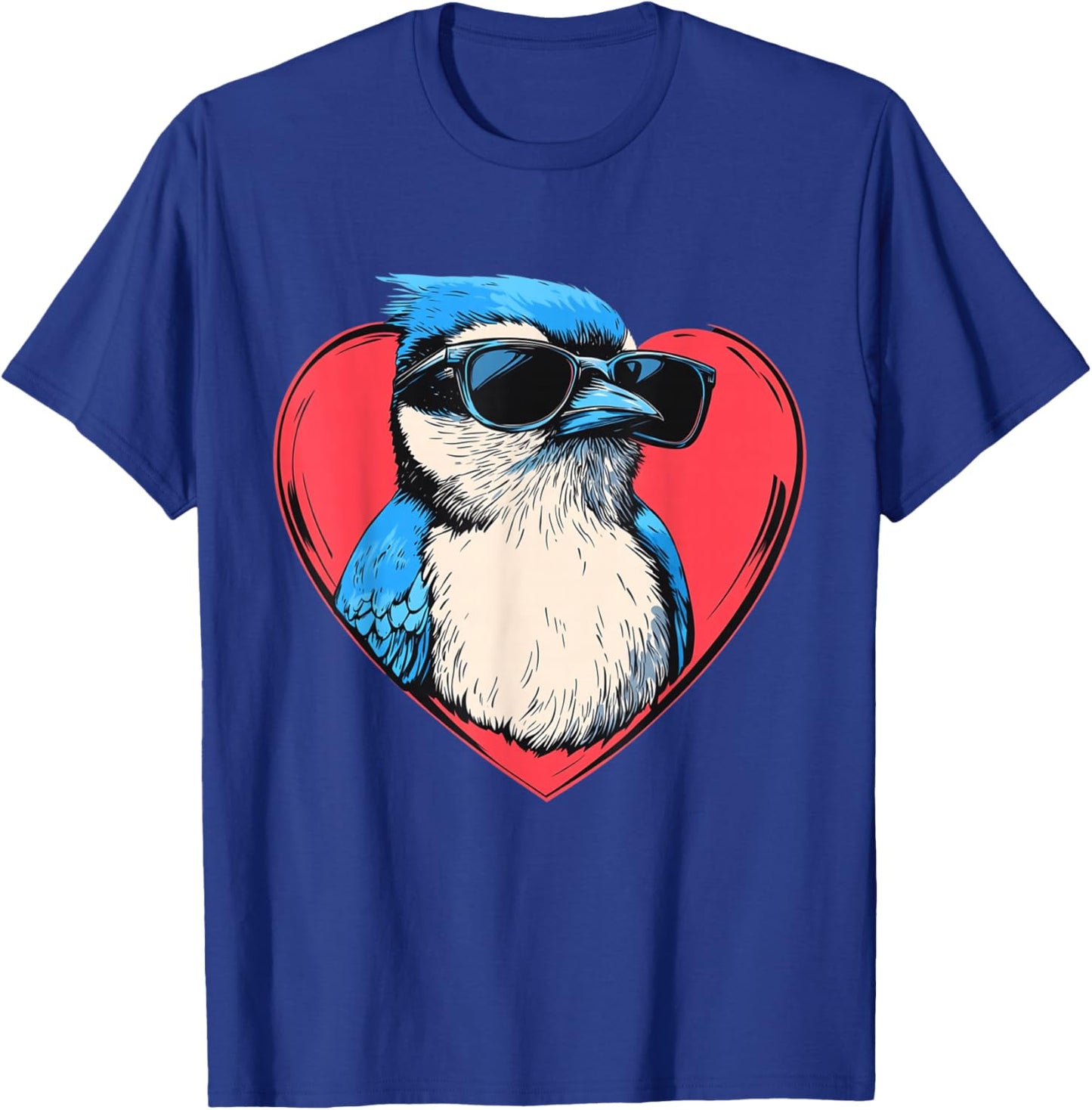 Retro Blue Jay Bird Lover Men Women Kids Valentines Day T-Shirt - T-Shirt | Royal