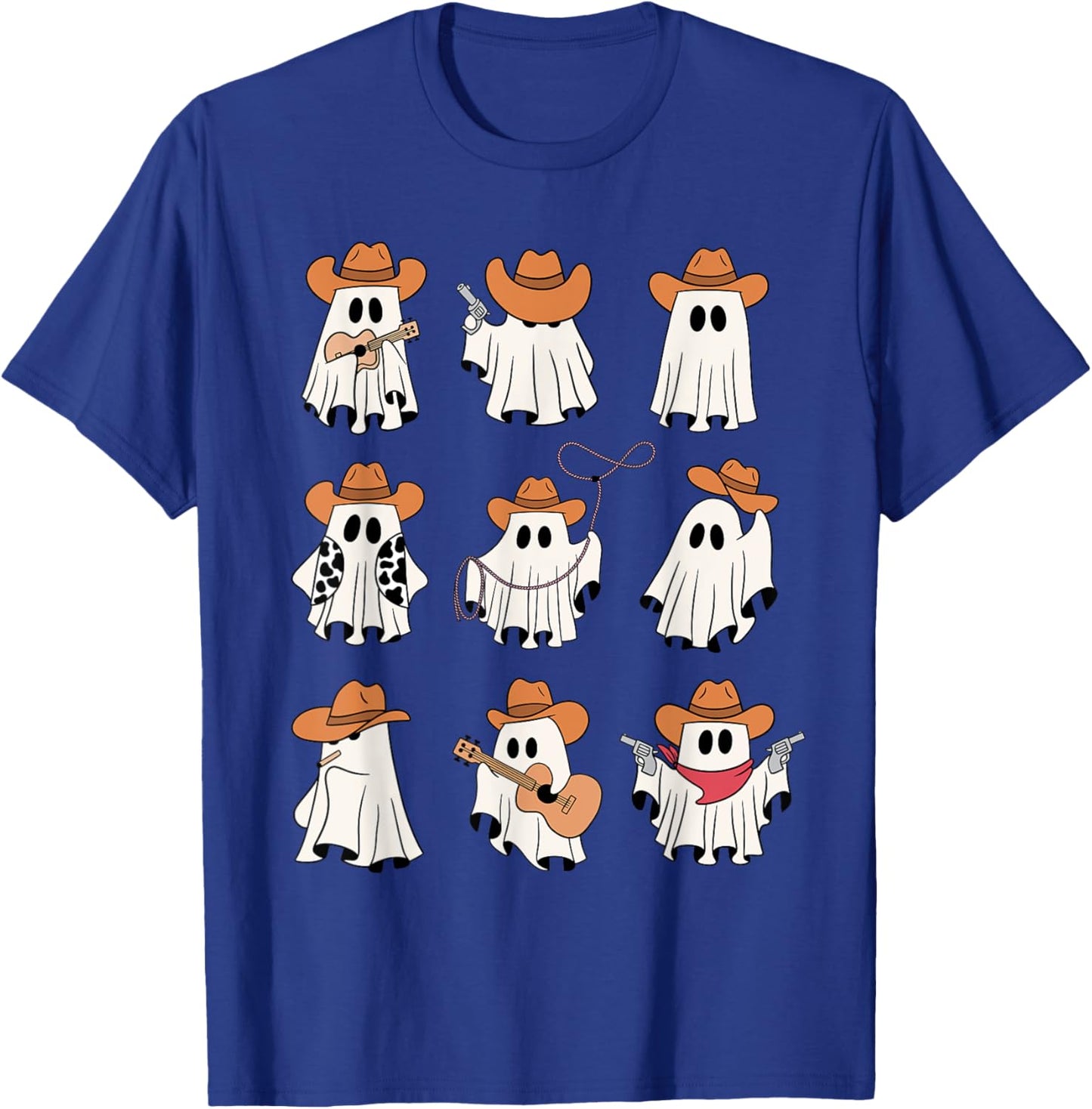 Cowboy Ghost Halloween Ghoul Design Funny Cowgirl Cowboy T-Shirt - T-Shirt | Royal