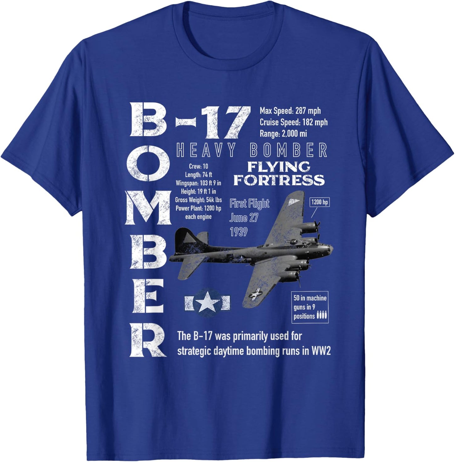 B17 Flying Fortress T-Shirt - T-Shirt | Royal