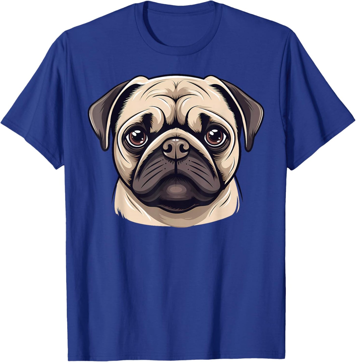 Cute Pug Face Cartoon Puppy Dog Lover T-Shirt - T-Shirt | Royal
