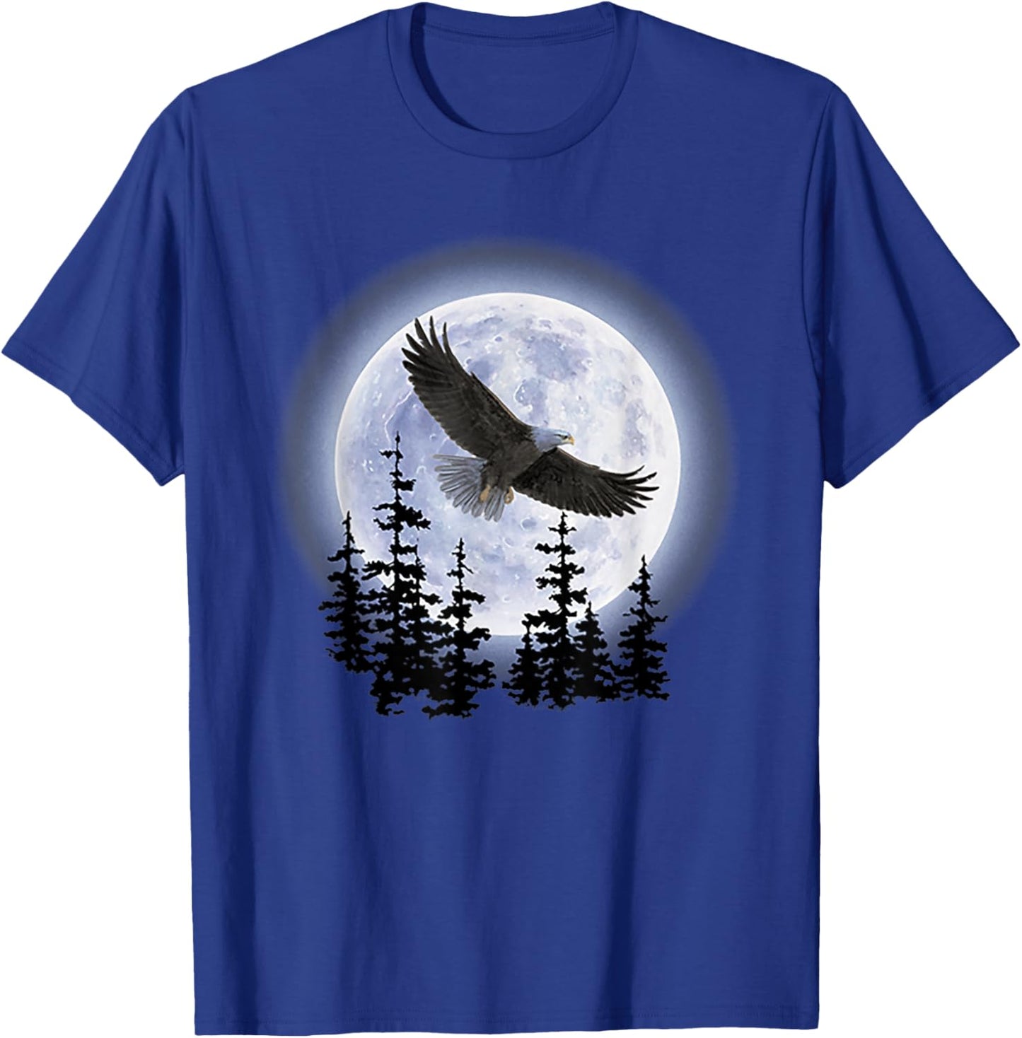 Bald Eagle with Moon T-Shirt - T-Shirt | Royal