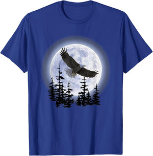 Bald Eagle with Moon T-Shirt - T-Shirt | Royal