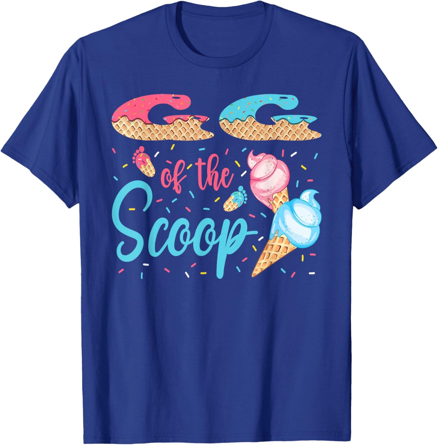 GG Of The Scoop Ice Cream Gender Reveal Baby Shower T-Shirt - T-Shirt | Royal
