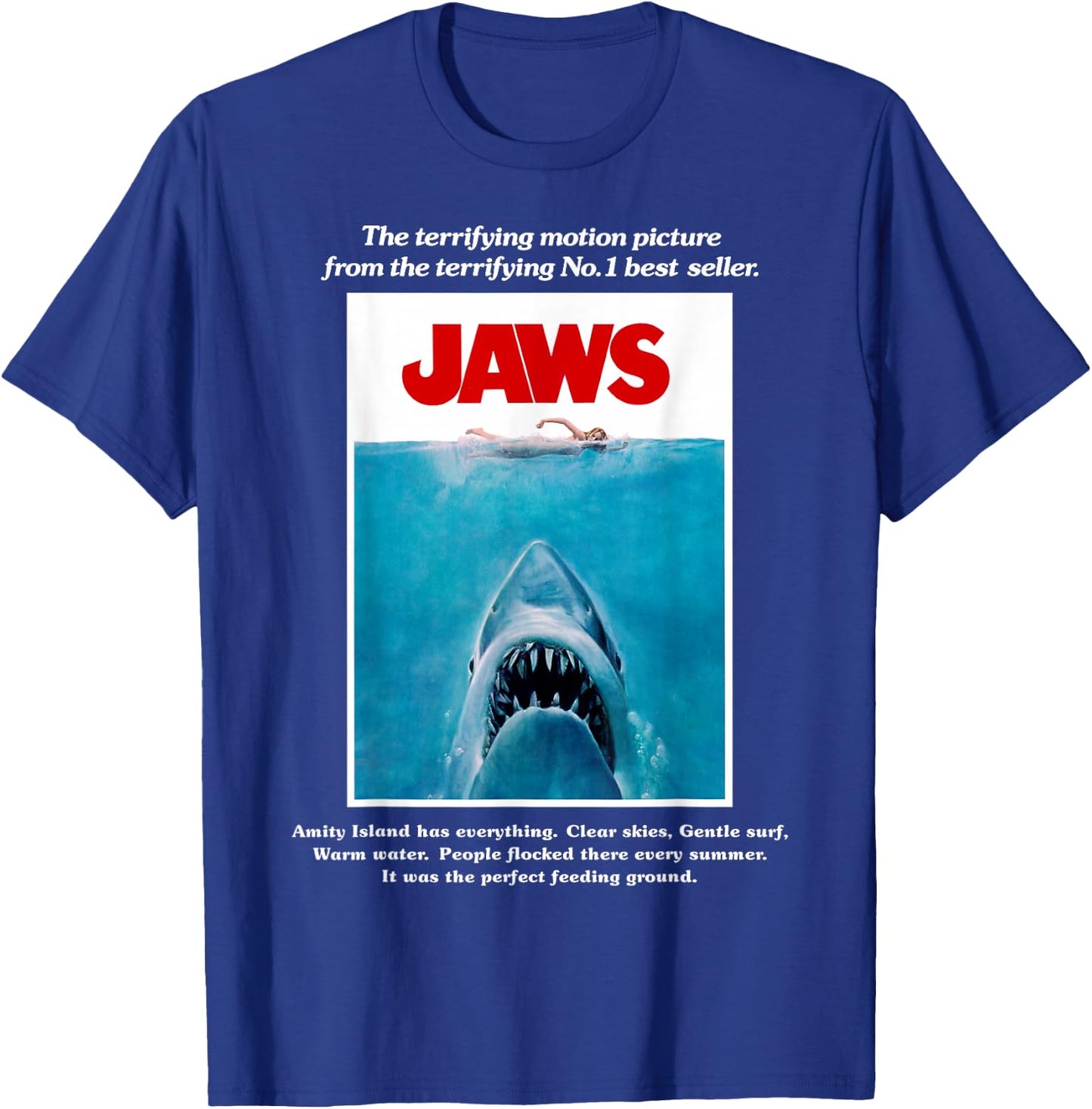 Jaws Movie Poster T-Shirt - T-Shirt | Royal