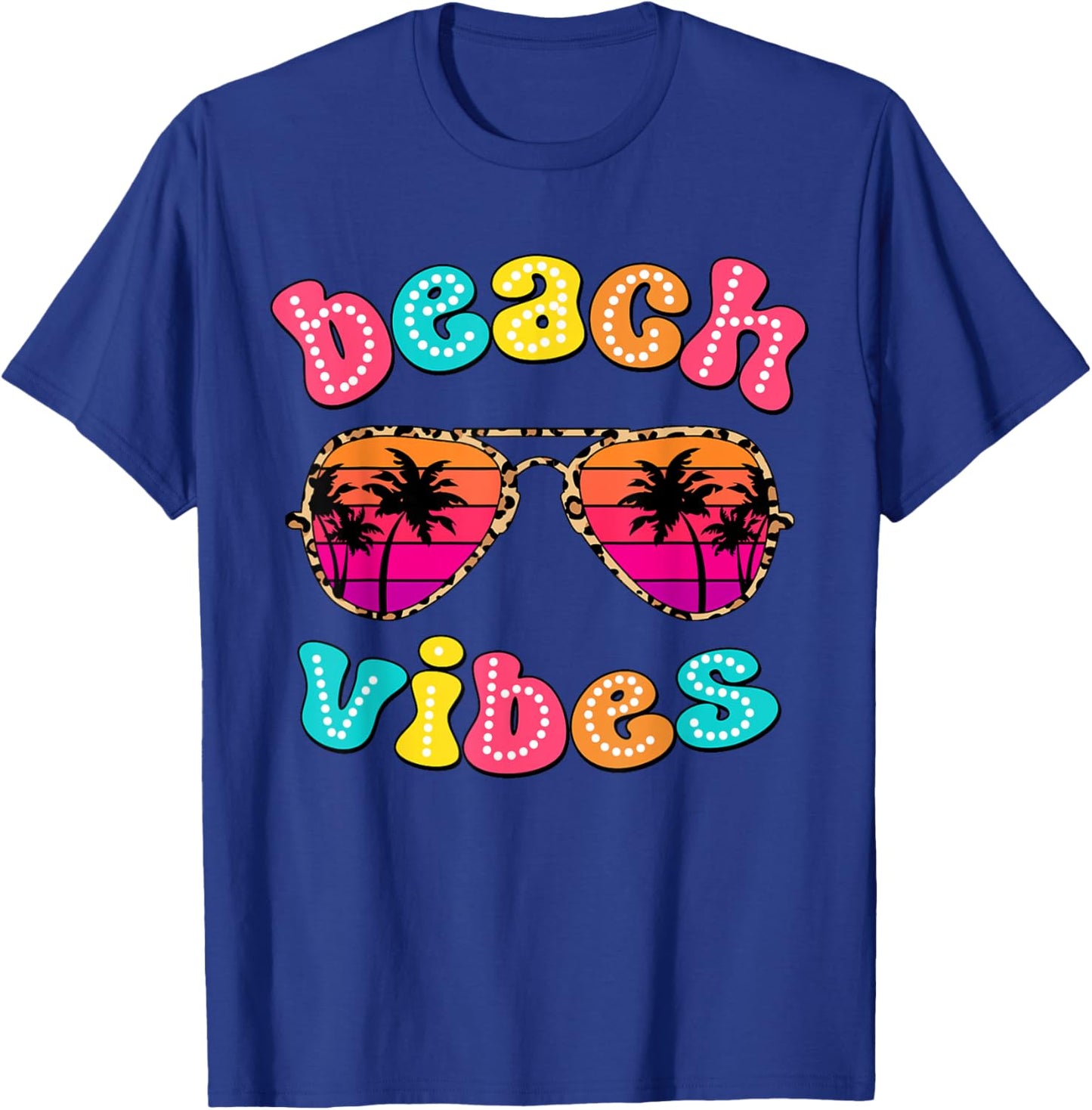 Beach Vibes Summer Sunglasses Retro Cute Girl Women Kid T-Shirt - T-Shirt | Royal