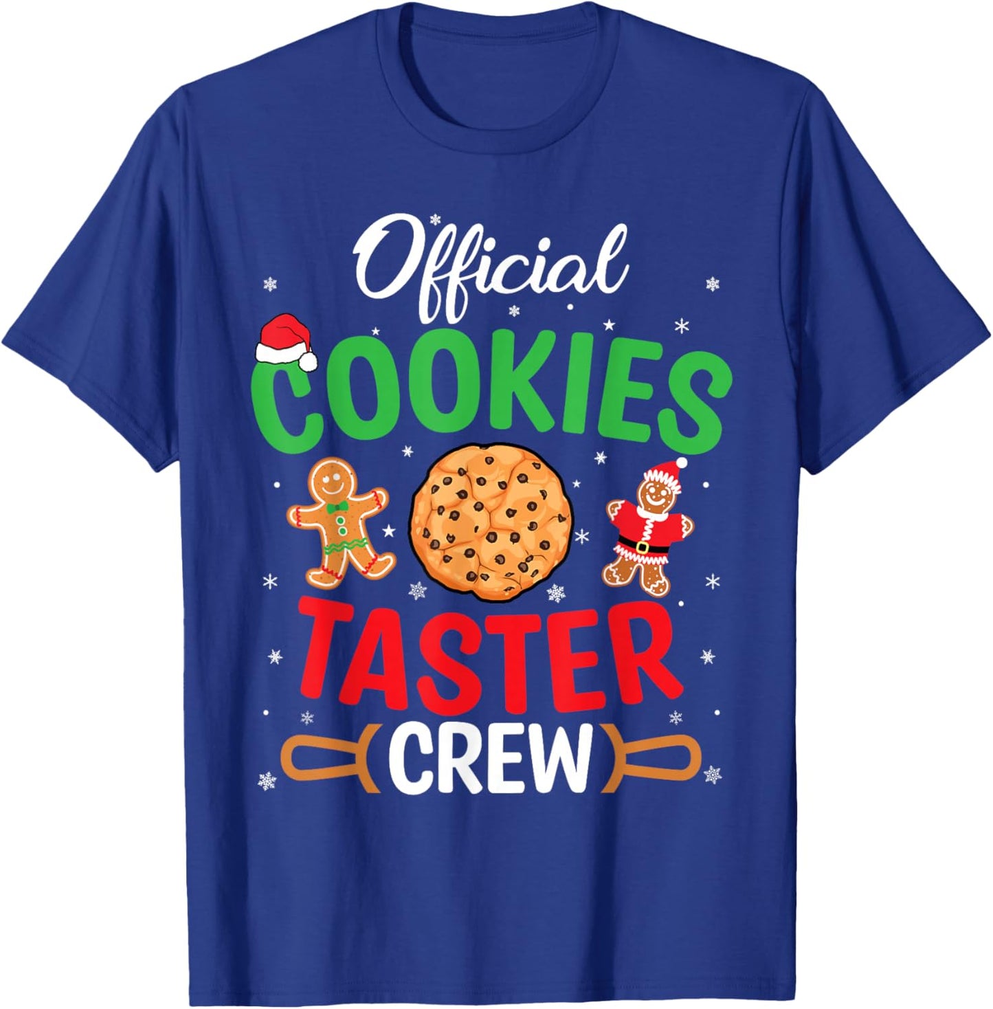 Christmas Official Cookie Taster Crew Team Gingerbread Xmas T-Shirt - T-Shirt | Royal