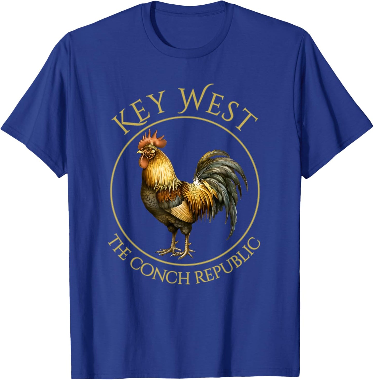 Vintage Rooster Key West Florida Vacation T-Shirt - T-Shirt | Royal