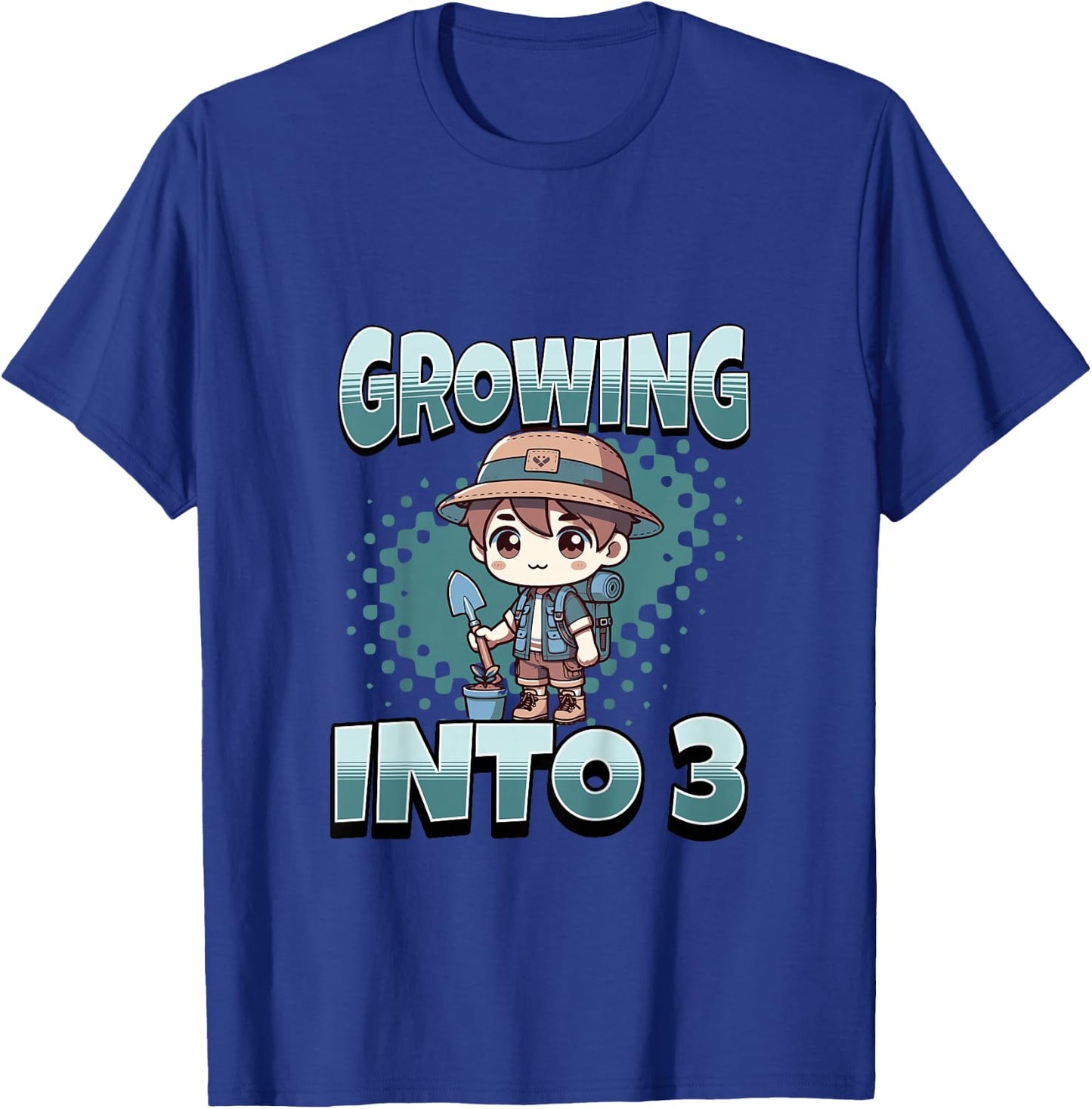 Kids Gardening Growing Into 3 Year Old 3rd Birthday Boy T-Shirt - T-Shirt | Royal