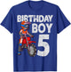 Motocross 5th Birthday Kids MX 5 Year Old Dirt Bike Birthday T-Shirt - T-Shirt | Royal