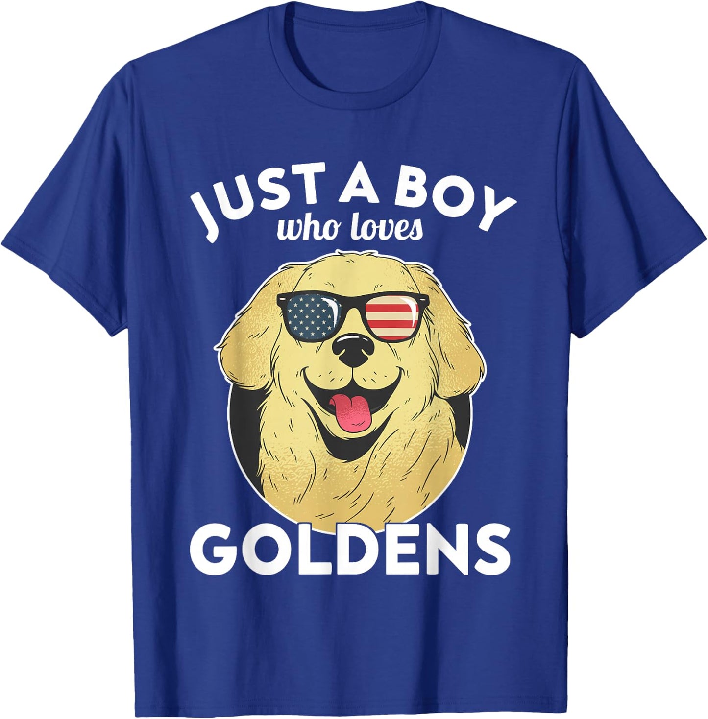 Just a Boy - Golden Retriever and Kids T-Shirt - T-Shirt | Royal