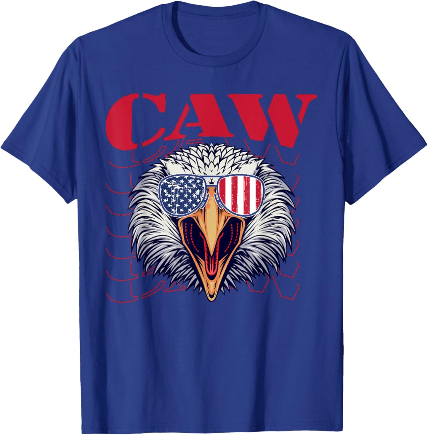 4th Of July Eagle Caw Retro American Flag T-Shirt - T-Shirt | Royal