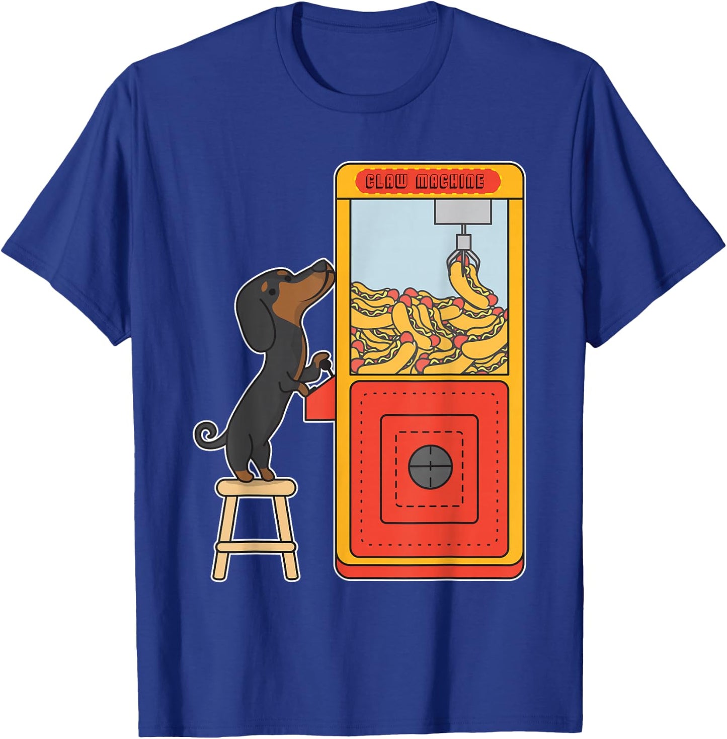 Dachshund Claw Crane Game Funny Wiener Dog T-Shirt - T-Shirt | Royal